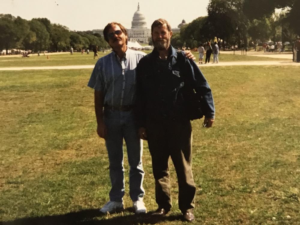 Taken on the National Mall, Washington D.C, in the early 2000s. Jim Tuerk, Alexander's dad, is on the left. Vladimir Silenko, Alexander's maternal grandfather, is on the right.