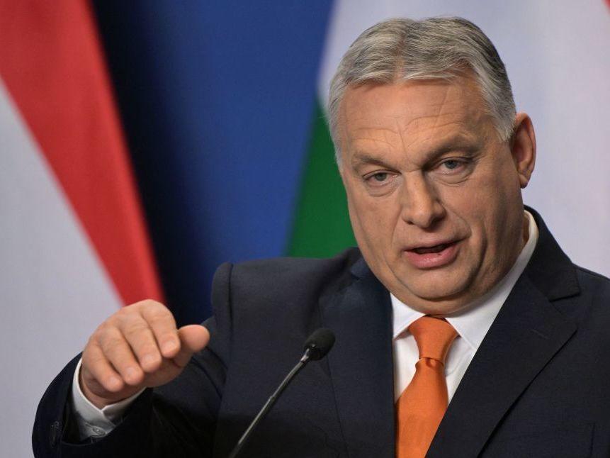 Hungarian Prime Minister Viktor Orban gives his an international press conference April 6, days after his FIDESZ party won the parliamentary election, in the Karmelita monastery housing the prime minister's office in Budapest.