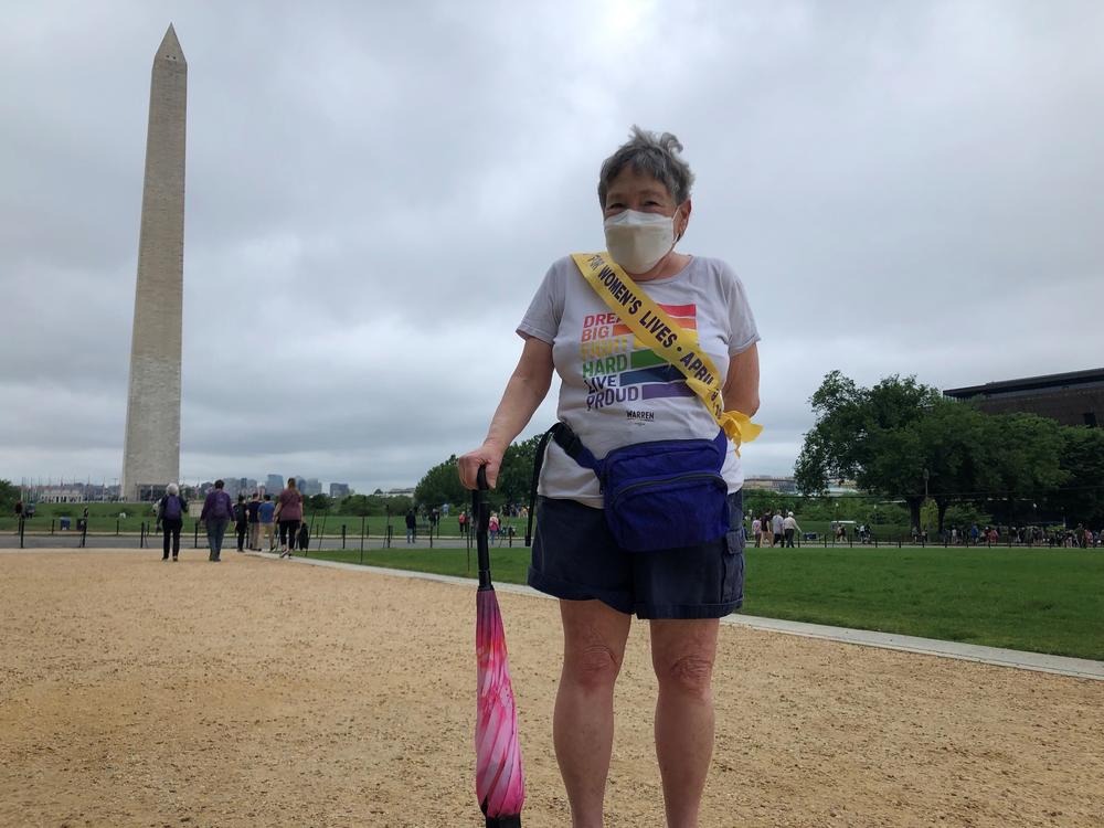 Ann Hoffman stands near the Washington Monument on Saturday.
