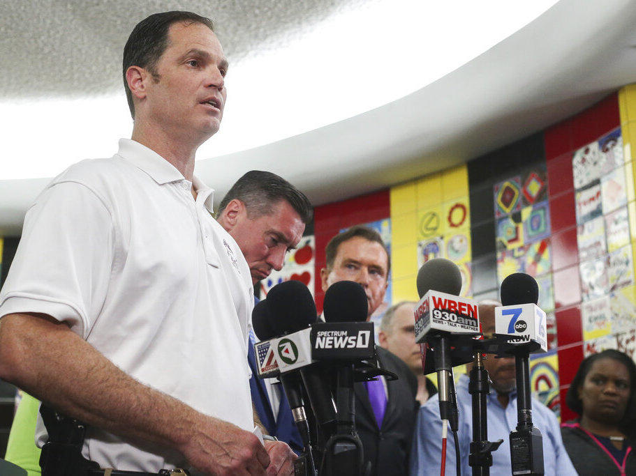 Buffalo Police Commissioner Joseph Gramaglia speaks at a press conference Saturday after a shooting at a supermarket.