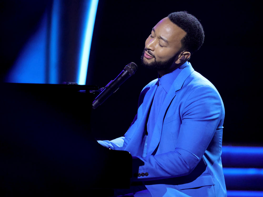 John Legend performs onstage during the 64th Annual Grammy Awards at MGM Grand Garden Arena on April 3, 2022 in Las Vegas.