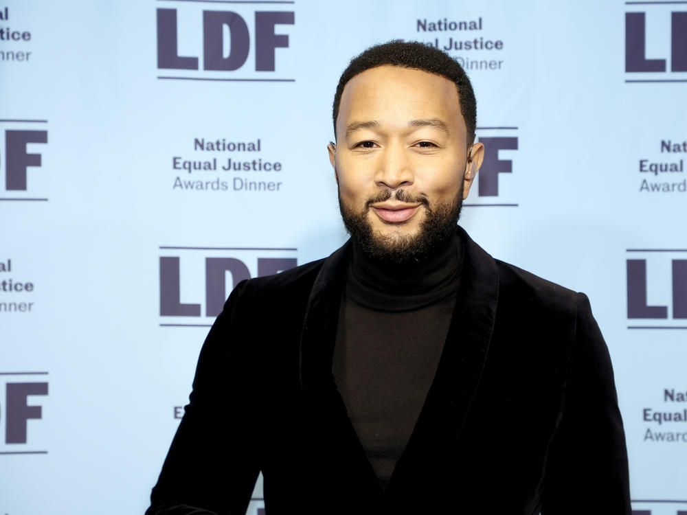 John Legend poses backstage during the LDF 34th National Equal Justice Awards Dinner on May 10, 2022 in New York City.