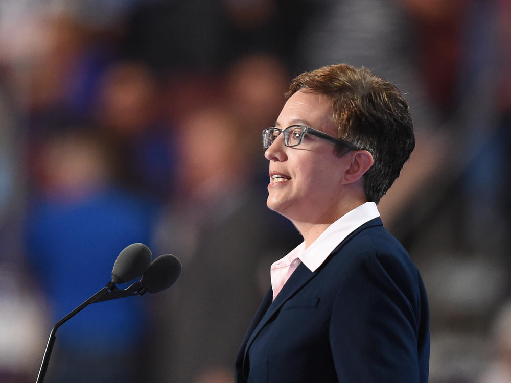 Tina Kotek speaks during Day 1 of the Democratic National Convention at the Wells Fargo Center in Philadelphia, Pennsylvania, July 25, 2016. On Tuesday, she won Oregon's gubernatorial Democratic primary. If she wins in November, Kotek will be the nation's first openly lesbian governor.