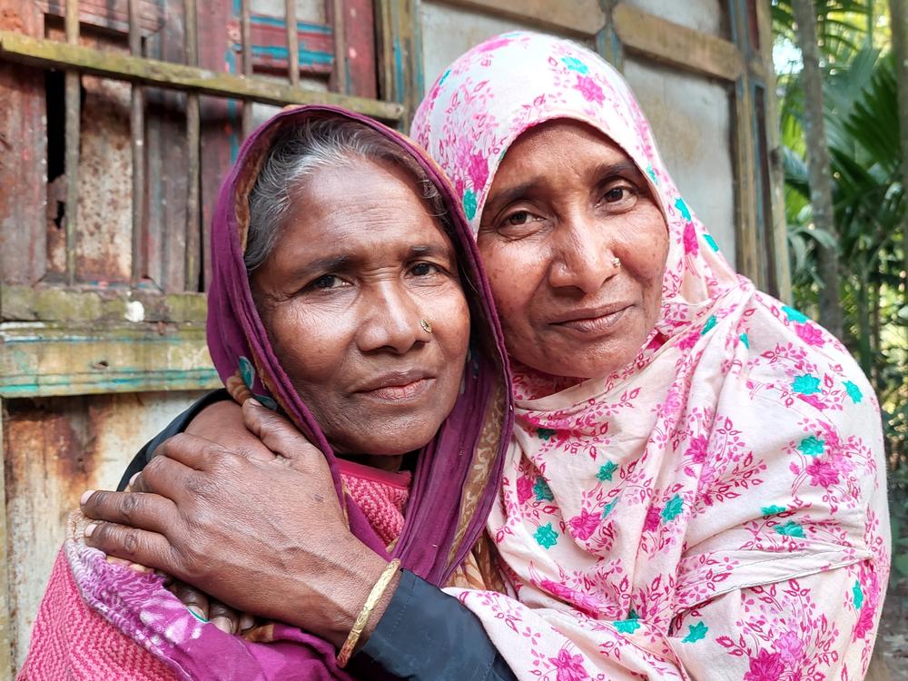 Rahima Banu (right) and her mother, photographed this year.