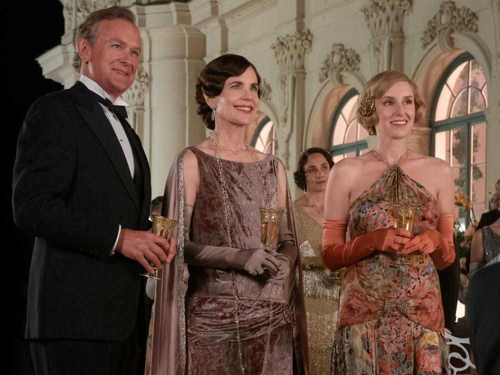 Hugh Bonneville, Elizabeth McGovern and Laura Carmichael in <em>Downton Abbey: A New Era.</em>