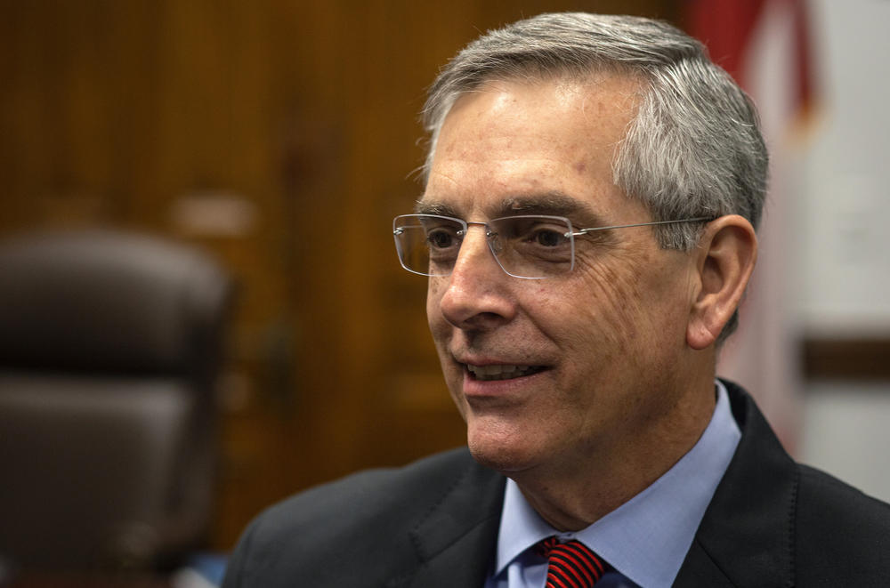 Georgia Secretary of State Brad Raffensperger faces a GOP challenge from Rep. Jody Hice.