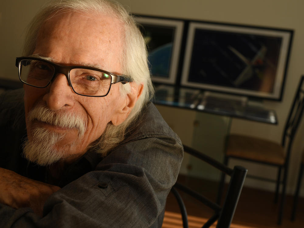 Colin Cantwell, who worked on <em>2001: A Space Odyssey</em> and helped design ships for <em>Star Wars</em>, is pictured here in a 2017 photo in Boulder, Colorado.