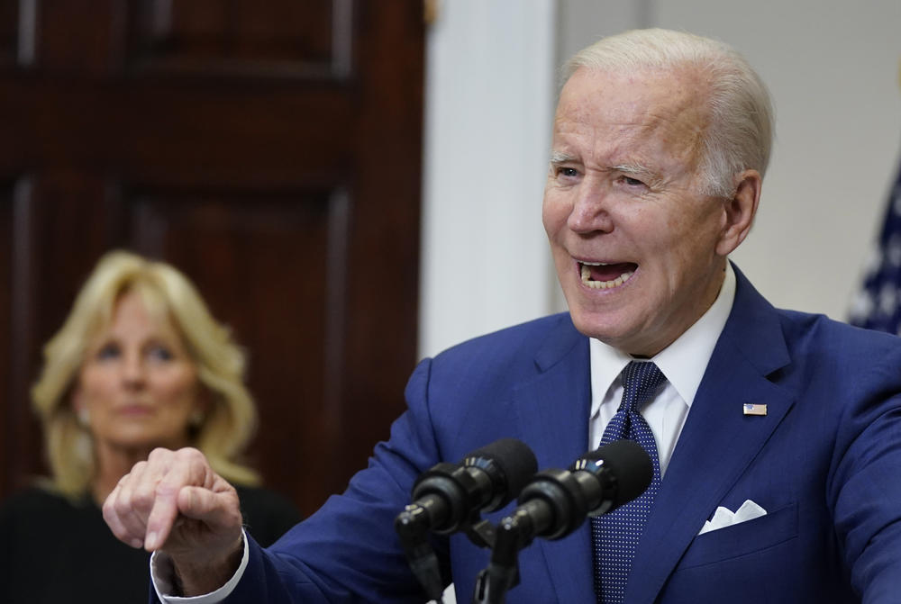 President Joe Biden speaks about the mass shooting at Robb Elementary School.