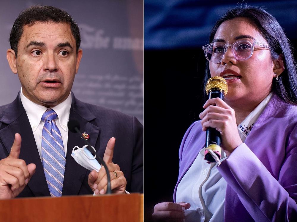 Democratic Rep. Henry Cuellar, left, and progressive candidate Jessica Cisneros.