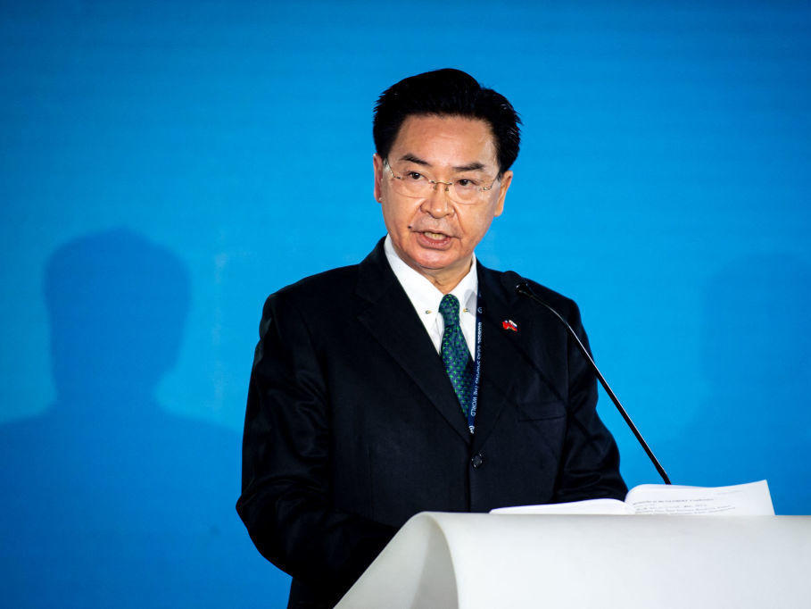 Taiwanese Foreign Minister Joseph Wu speaks Oct. 26 at the Globsec forum in Bratislava, Slovakia, during his visit to Slovakia and the Czech Republic.