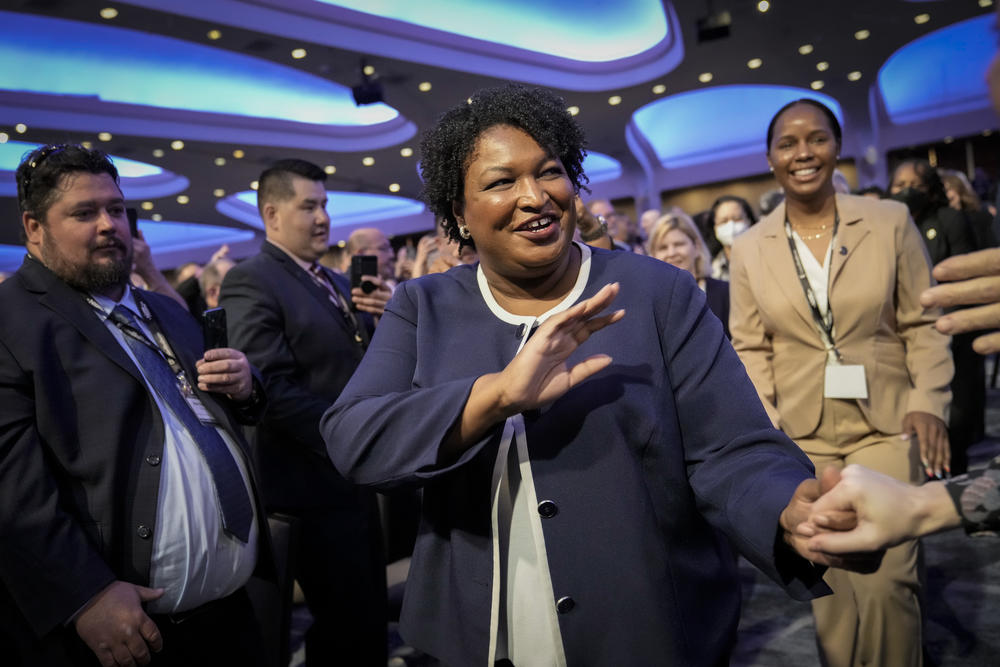 Georgia Democratic candidate for governor Stacey Abrams arrives to speak during the annual North America's Building Trades Union's Legislative Conference on April 6 in Washington, D.C. She and incumbent Gov. Brian Kemp will face one another in a 2018 rematch this November.