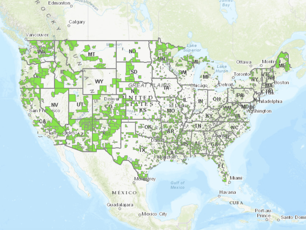 A U.S. map shows low-income census tracts with low access to food stores. Explore healthy food access with the USDA's <a href=