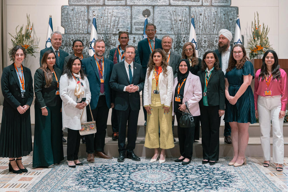 A delegation of Pakistani American and Pakistani interfaith activists meets with Israeli President Isaac Herzog in the president's official residence in Jerusalem.