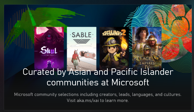 A Xbox Game Pass ad that ran on the service throughout May, Asian American and Pacific Islander Heritage Month.