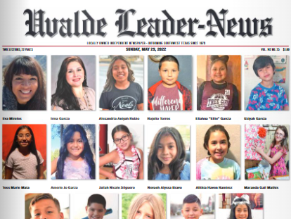 The Uvalde Leader-News newspaper on Sunday.