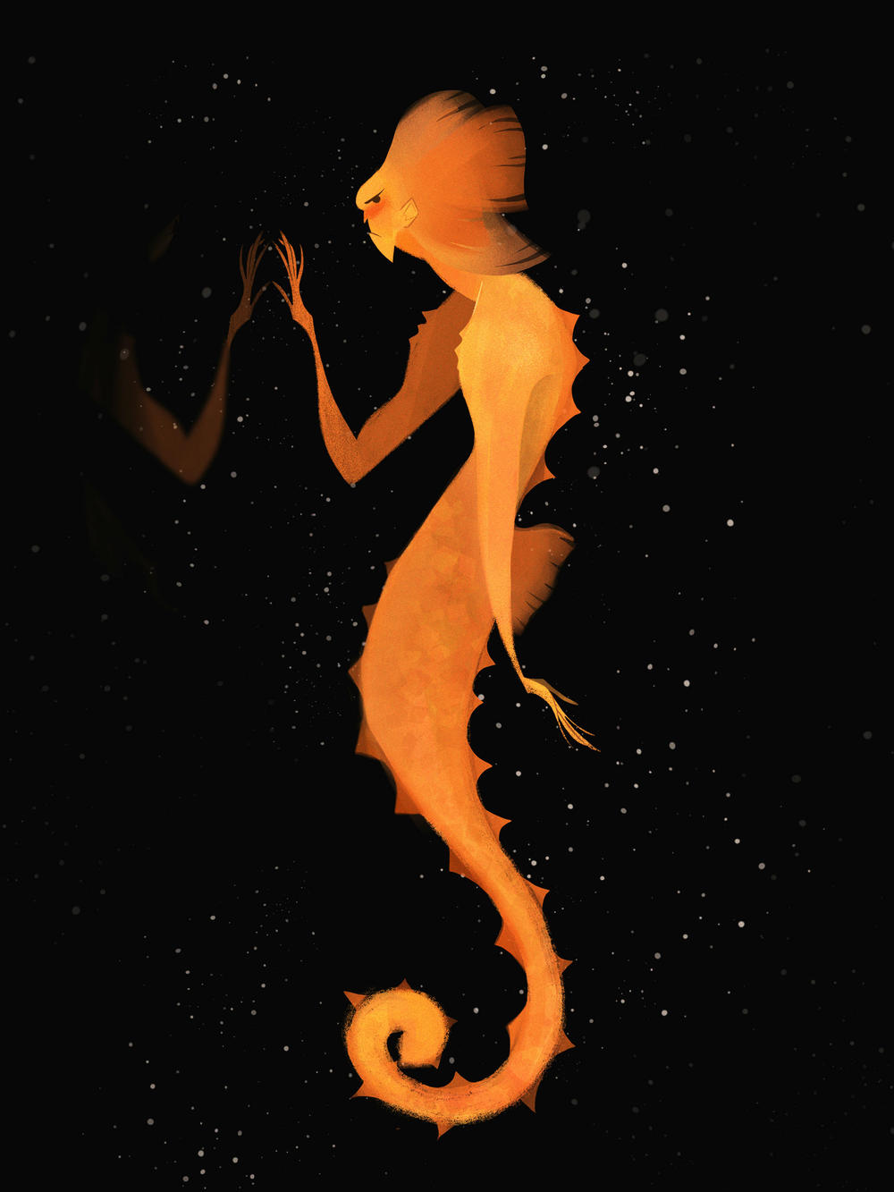 Freelance artist Silvia Brunetti said she thought of seahorses for the MerMay day 13 prompt 