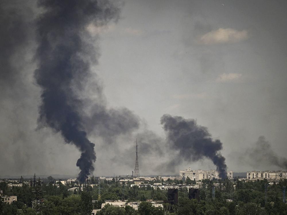 Smoke rises this week in the city of Sievierodonetsk during heavy fighting between Ukrainian and Russian troops, in the eastern Ukrainian region of Donbas.