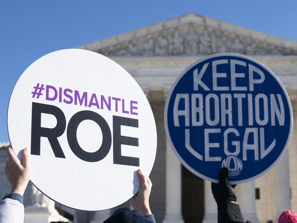 Anti-abortion rights activists counter-demonstrate as abortion rights activists participate in a 