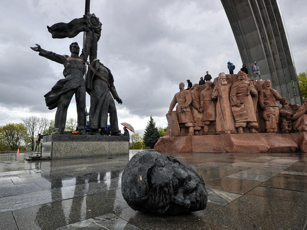 Vitali Klitschko, the mayor of Ukraine's capital, Kyiv, ordered the removal of a Soviet monument in April, after Russia launched its invasion of Ukraine. The monument was erected in 1982 as a symbol of unification and friendship between Ukraine and Russia under the Soviet government. Officials have also ordered some streets linked to Russia to be renamed.