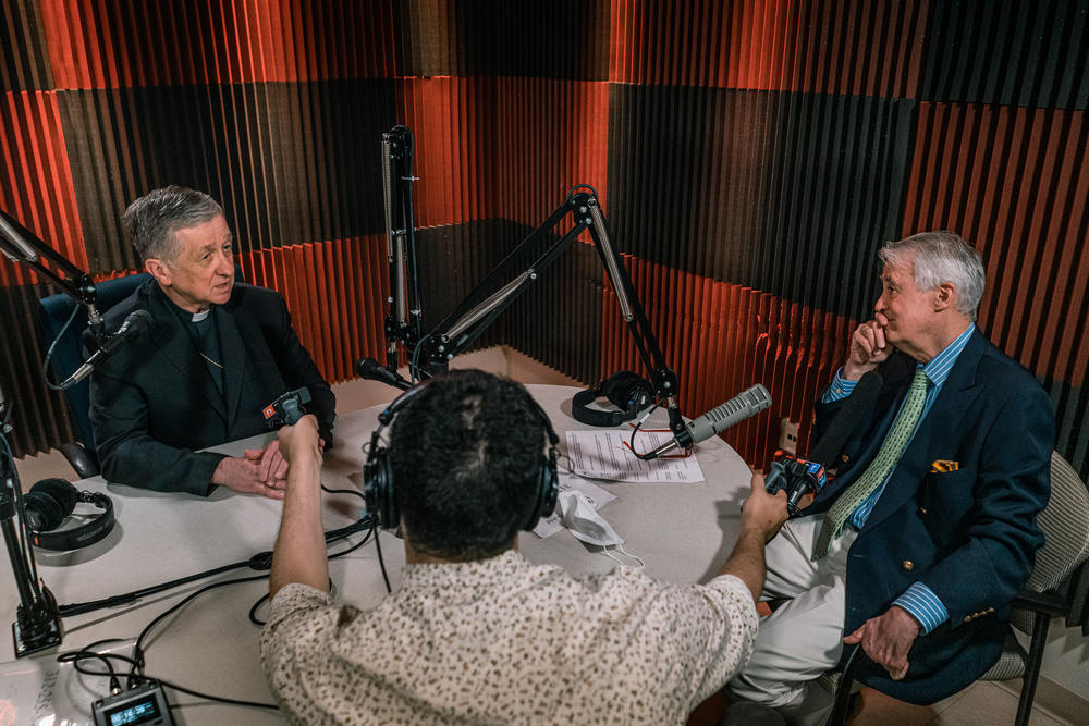 Scott Simon, of NPR, interviewed Cardinal Blase Cupich at the Archdiocese of Chicago Pastoral Center on Wednesday. Simon asked Cupich about his recent remarks about gun violence and the Second Amendment.