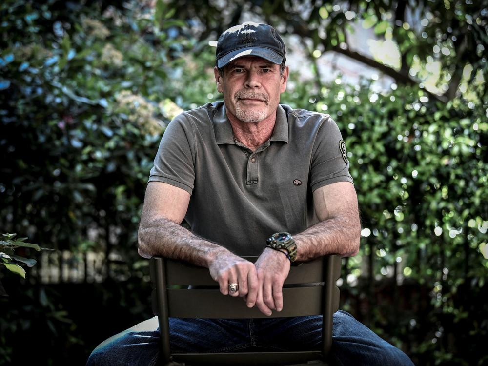 Marat Gabidullin, a former Russian mercenary of the Wagner Group, poses during a photo session on May 11 in Paris.