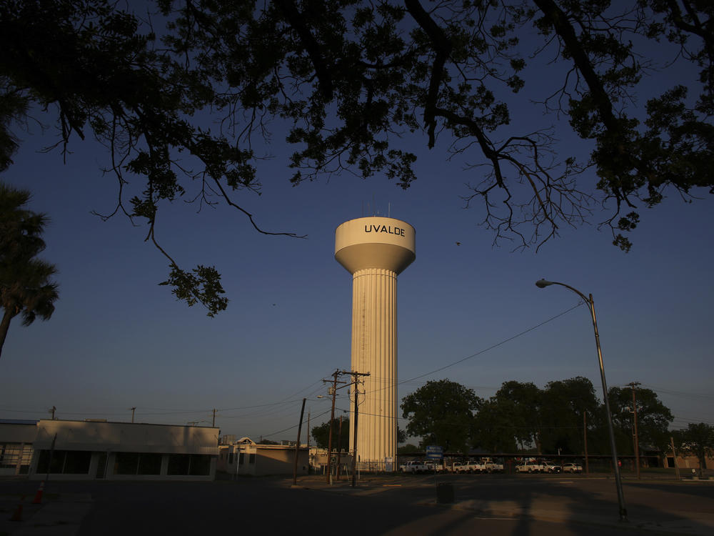 The sun begins to set in the town of Uvalde, Texas on Sunday. Uvalde was the latest community in the United States that was recently shattered by a mass shooting that left 19 schoolchildren and two teachers dead.