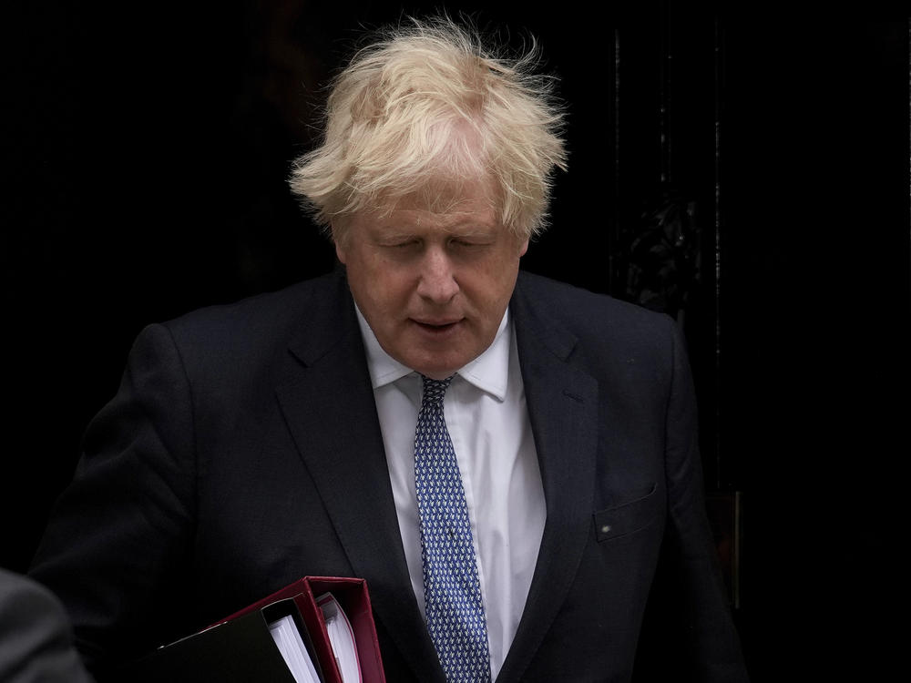 British Prime Minister Boris Johnson leaves 10 Downing Street to attend the weekly Prime Minister's Questions at the Houses of Parliament, in London last month.