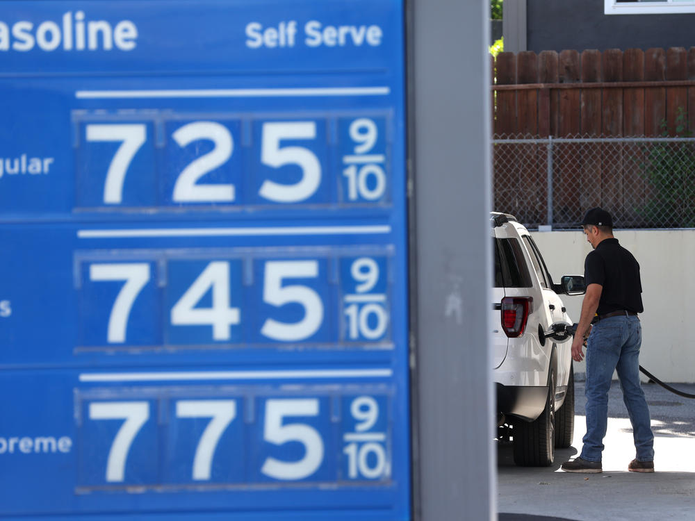 Gas prices over $7.00 a gallon are displayed at a Chevron gas station in Menlo Park, Calif., on May 25.