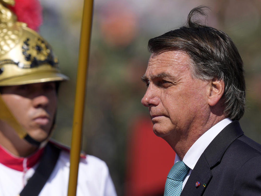 Brazilian President Jair Bolsonaro, seen here in a file photo from April, will have his first meeting with President Biden.