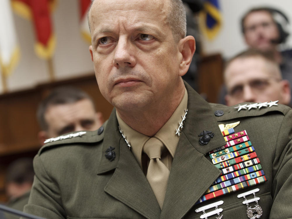 Marine Gen. John Allen, the former top U.S. commander in Afghanistan, testifies on Capitol Hill in Washington on March 20, 2012.