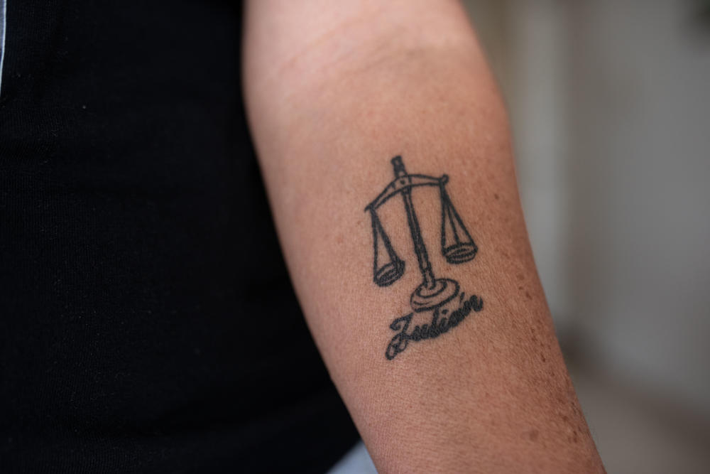 Monroy got the Libra symbol tattooed on her arm. Her son had the same tattoo, and it was how she identified his body.