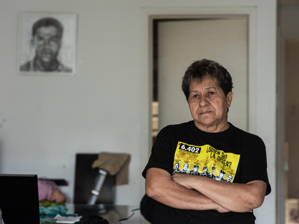 Blanca Nubia Monroy photographed at her home in Bogotá, Colombia. Her son Julián Oviedo was kidnapped and killed in 2008. The Colombian army is accused of taking civilians, killing them, and disguising them as guerrilla fighters to falsify higher body counts.