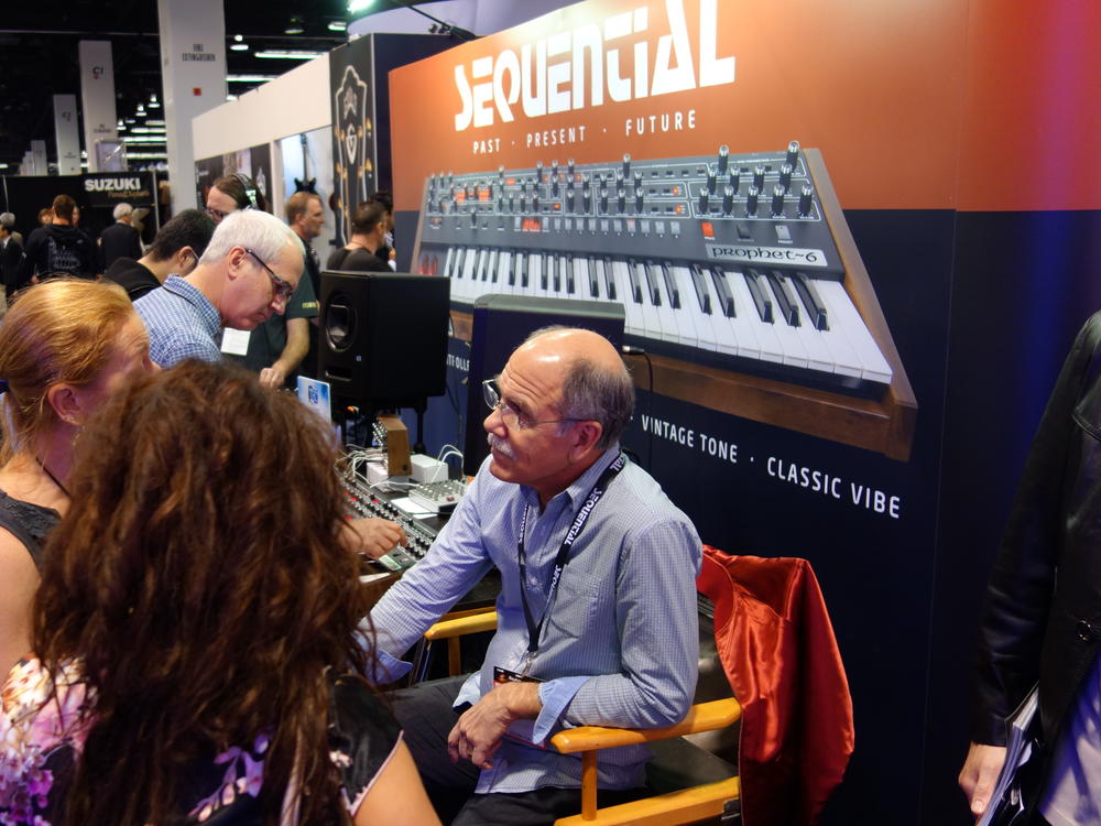 Dave Smith, center, photographed attending the 2015 North American Music Merchants convention in Anaheim, Calif.