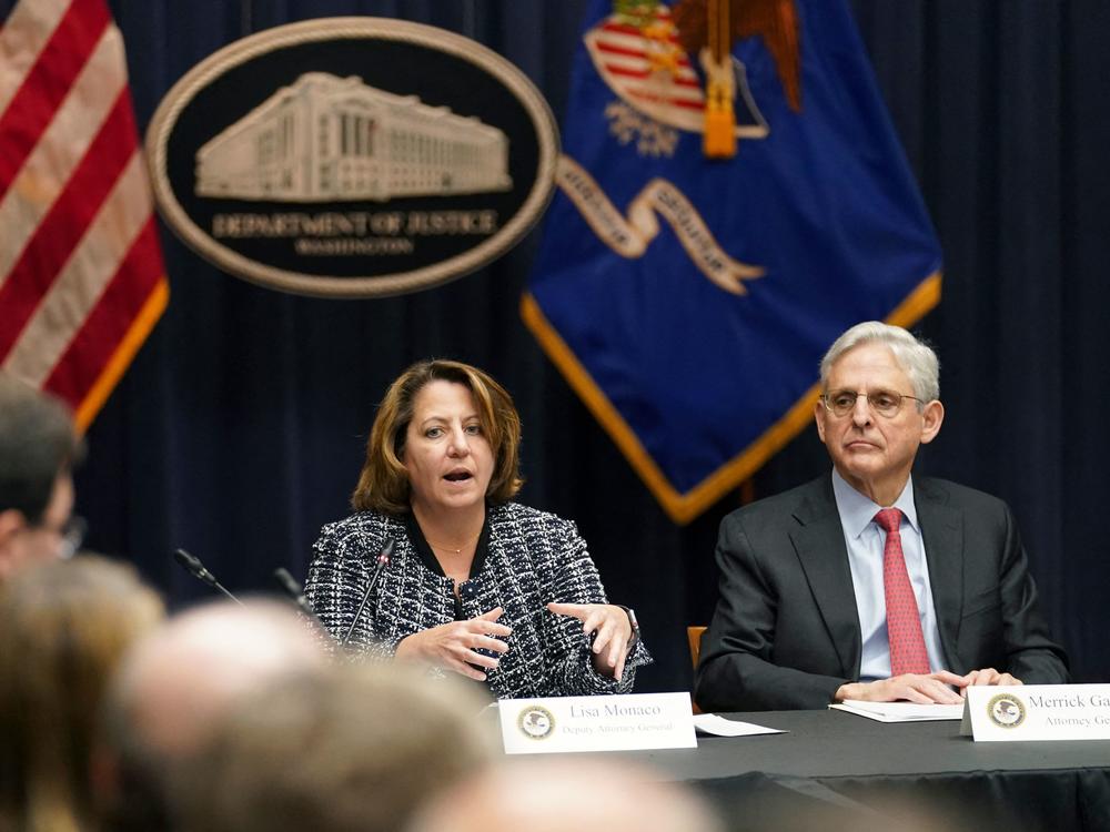 Deputy Attorney General Lisa Monaco, seen here with Attorney General Merrick Garland in March, said in an interview this year at her alma mater, the University of Chicago: 