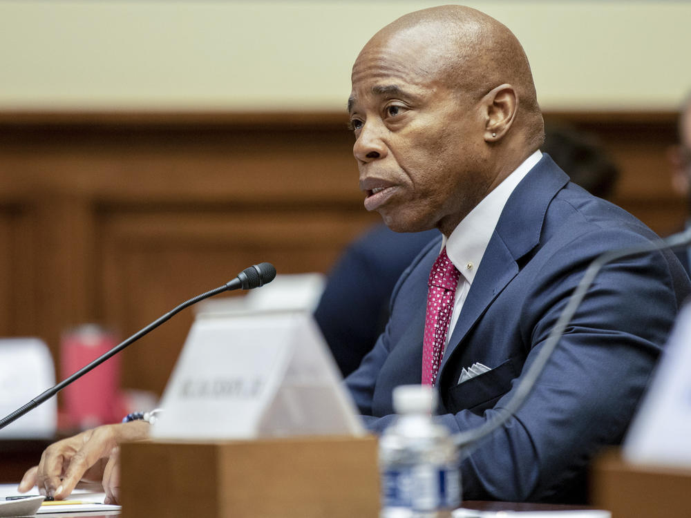 New York City Mayor Eric Adams testifies during a House Committee on Oversight and Reform hearing on gun violence in Washington, D.C. on Wednesday.