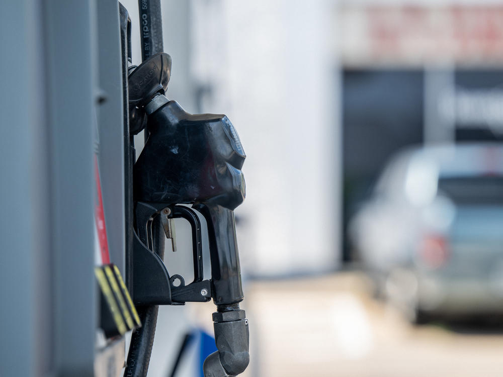 A gas pump is seen at a Chevron gas station on June 9 in Houston, Texas. Gas prices nationally hit an average of $5 a gallon, according to AAA.