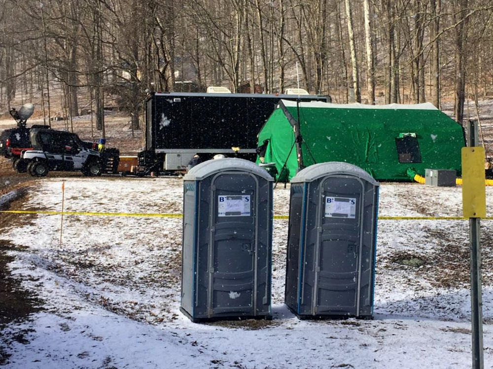 FBI agents and representatives of the Pennsylvania Department of Conservation and Natural Resources set up a base in March, 2018, in Benezette Township, Elk County, Pa.