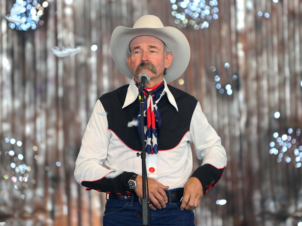 Baxter Black performs at Stagecoach: California's Country Music Festival in Indio, California, in April 2010. The cowboy poet, former veterinarian and longtime <em>Morning Edition</em> commentator died on Friday at age 77.
