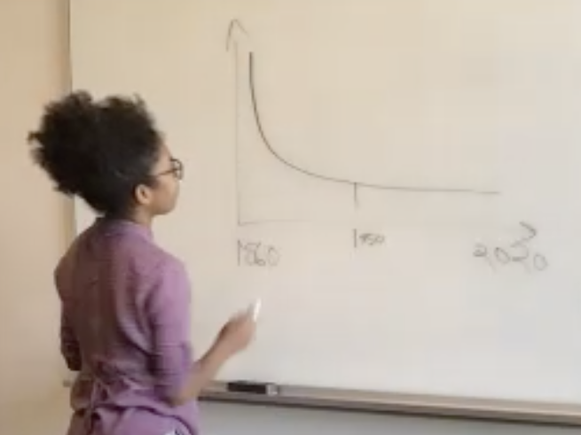 <em>Princeton economist Ellora Derenoncourt shows the evolution of the racial wealth gap over time.</em>