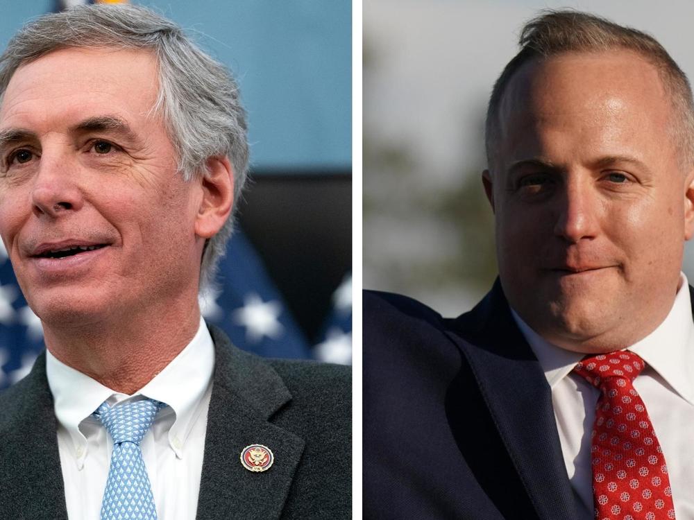 Rep. Tom Rice, a Republican from South Carolina, is seen at left. At right is state Rep. Russell Fry.