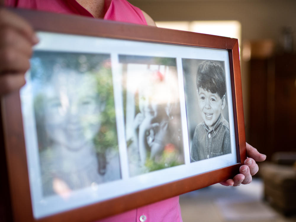 Liz Kirkaldie holds a photo of her grandson, Kory, as a child. He began smoking pot in high school and developed schizophrenia.