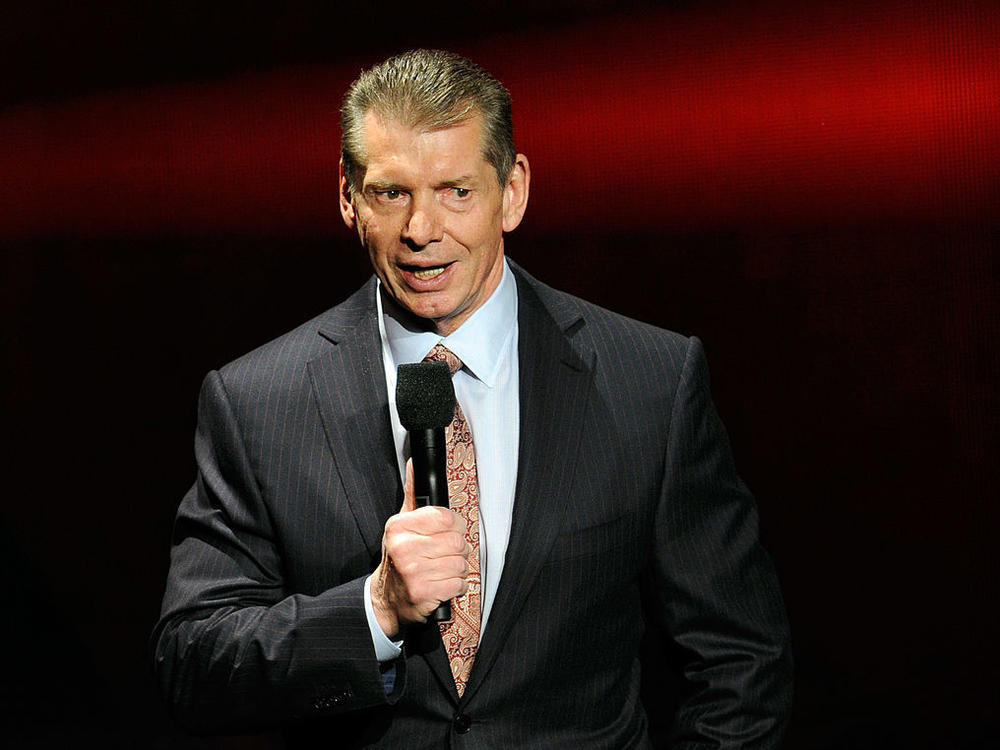 WWE Chairman and CEO Vince McMahon speaks at a news conference in January 2014.