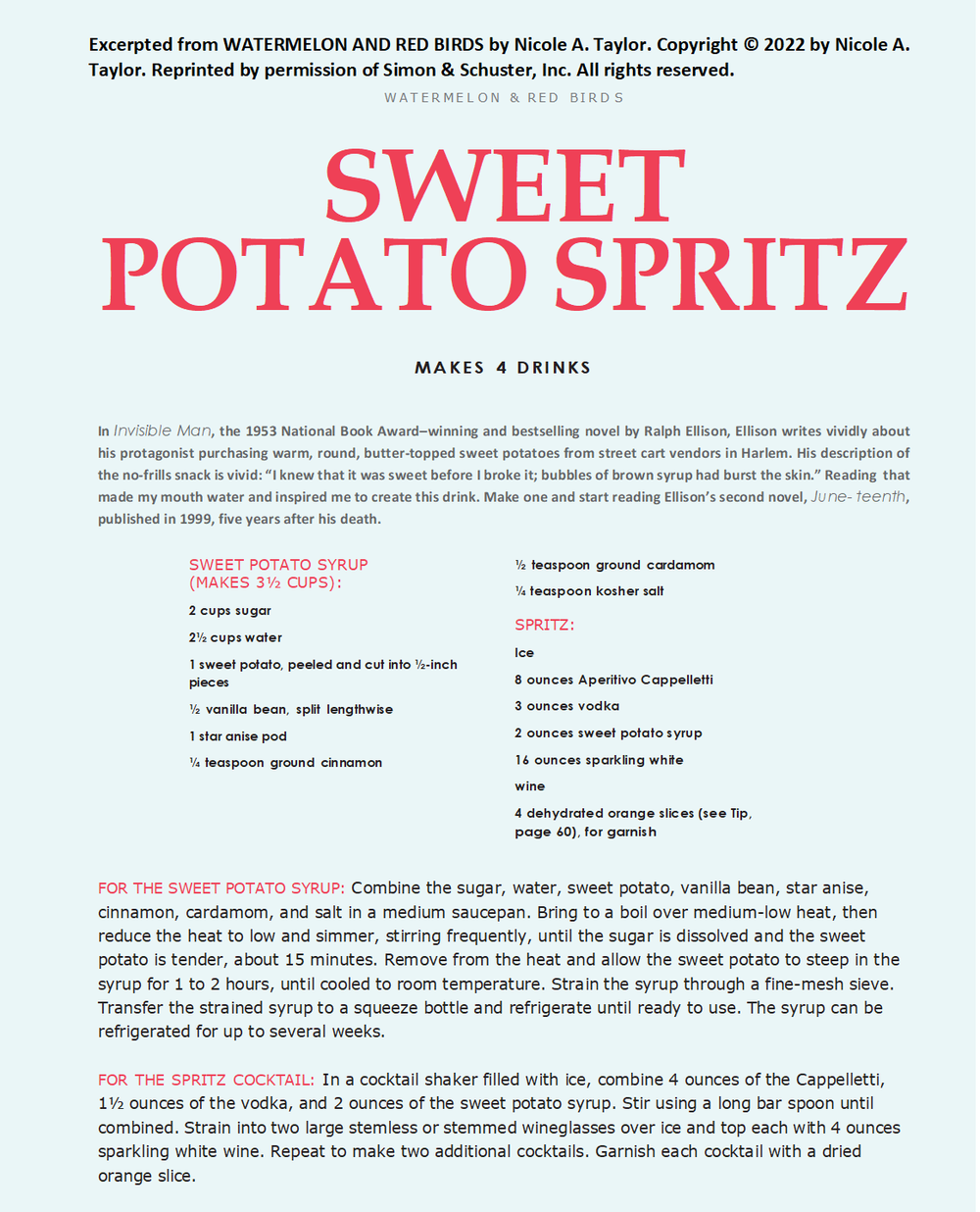Nicole A. Taylor's recipe for a 