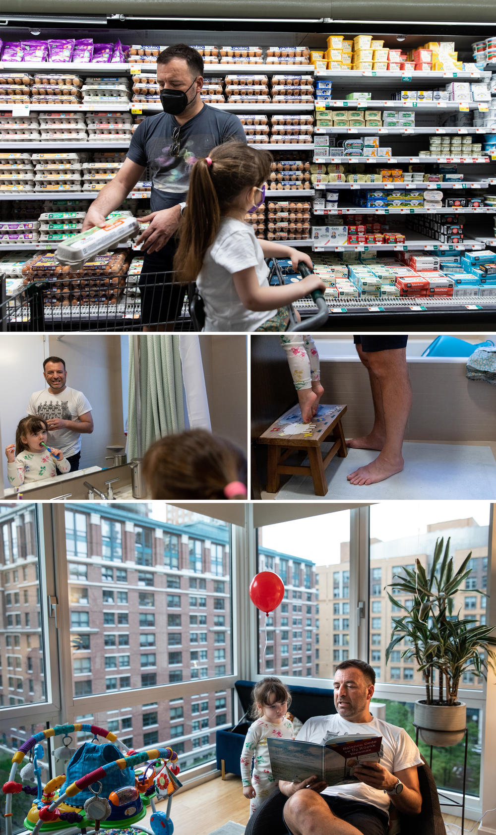 Cenk takes Emi grocery shopping and then gets her ready for bed. Cenk had both his daughters via the same surrogate using donor eggs and his sperm to make the embryos that were implanted.