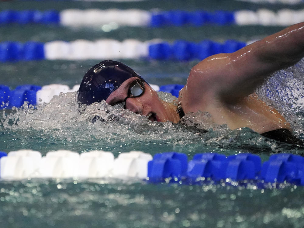 University of Pennsylvania transgender athlete Lia Thomas competes at the NCAA Swimming and Diving Championships  in March. Her success became a focus of debate.