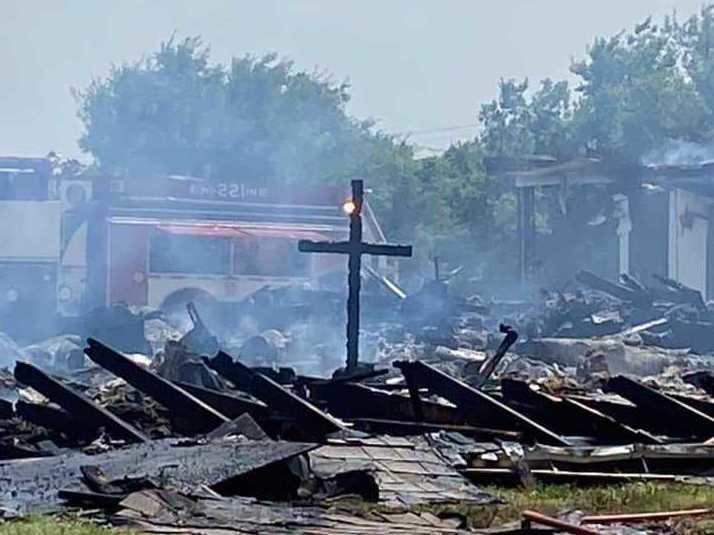 Parts of Balsora Baptist Church dated back roughly 100 years before a fire destroyed the North Texas church on Friday.