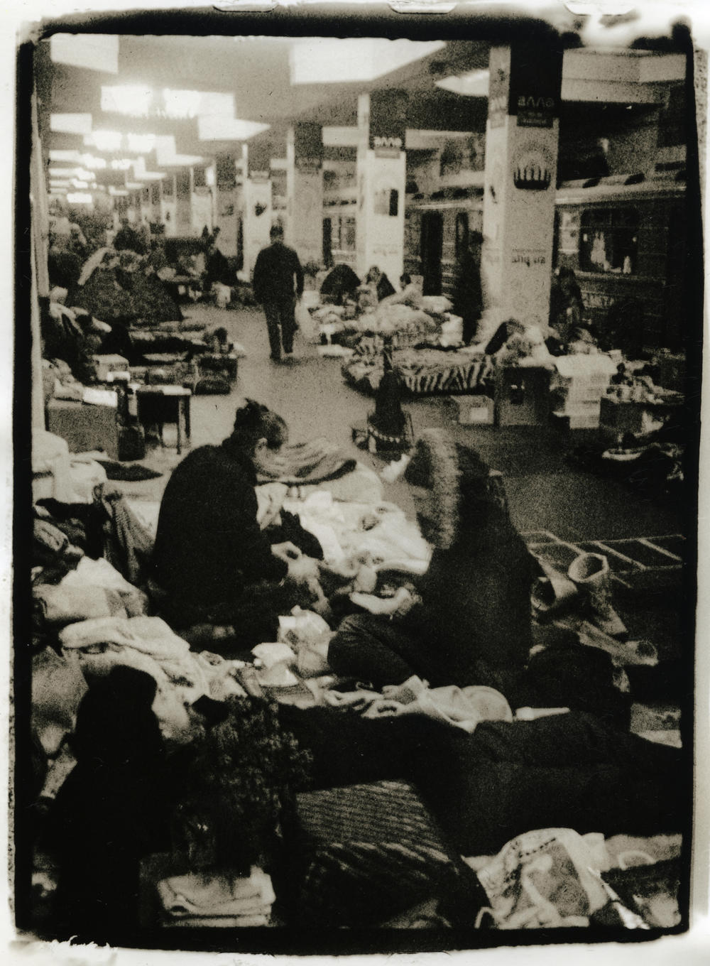 Refugees shelter in a subway station in Kharkiv, Ukraine, in April.