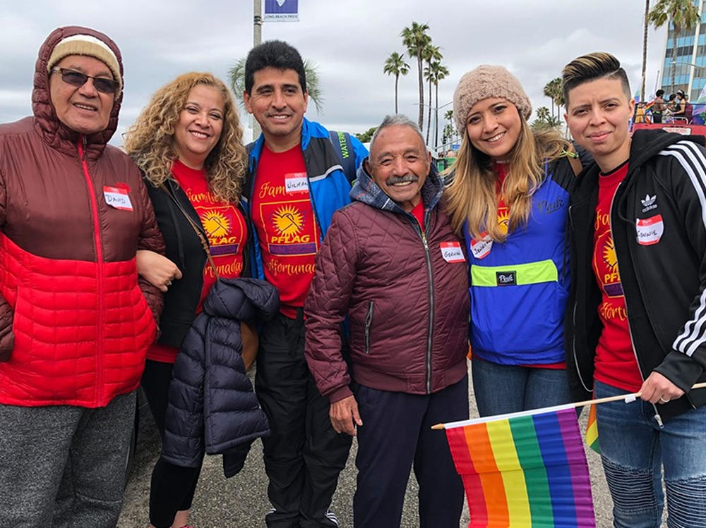 PFLAG En Español members celebrate Pride in Los Angeles.