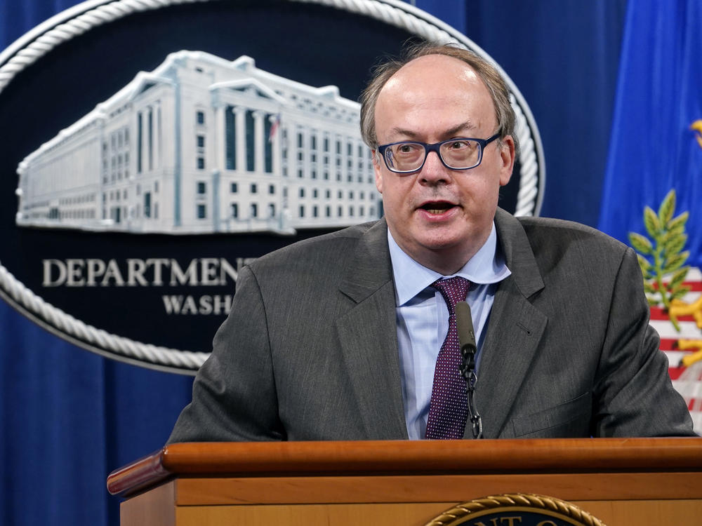 In this Sept. 14, 2020, file photo, Jeff Clark, then-Assistant Attorney General for the Environment and Natural Resources Division, speaks during a news conference at the Justice Department in Washington.