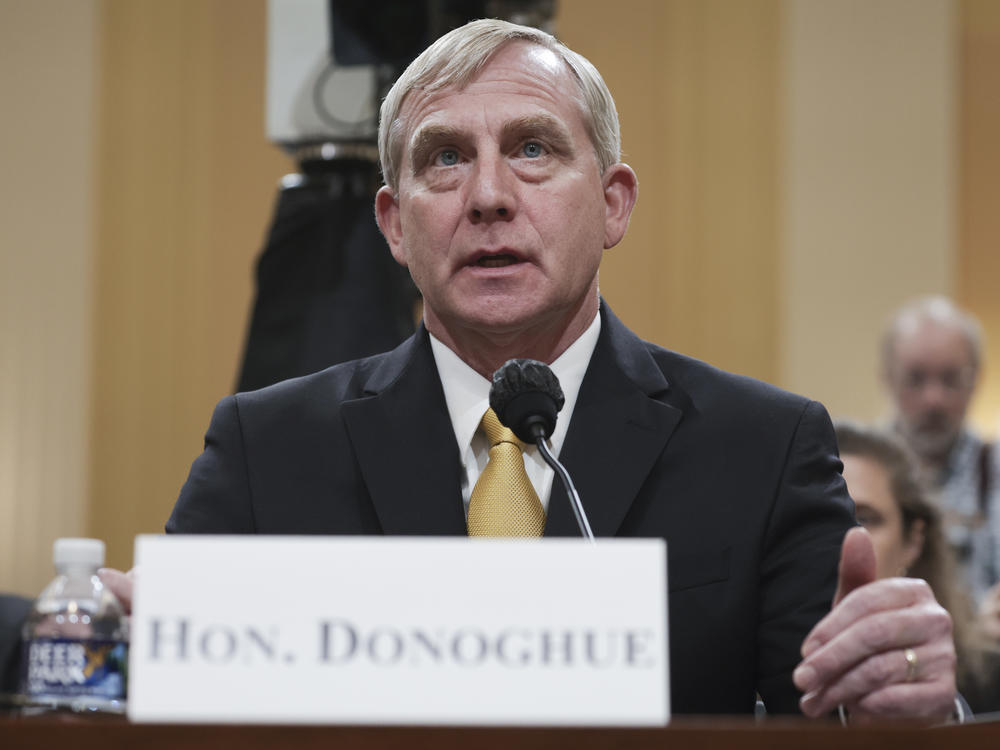 Richard Donoghue, former acting deputy attorney general, testifies Thursday before the House Select Committee to Investigate the January 6th Attack.